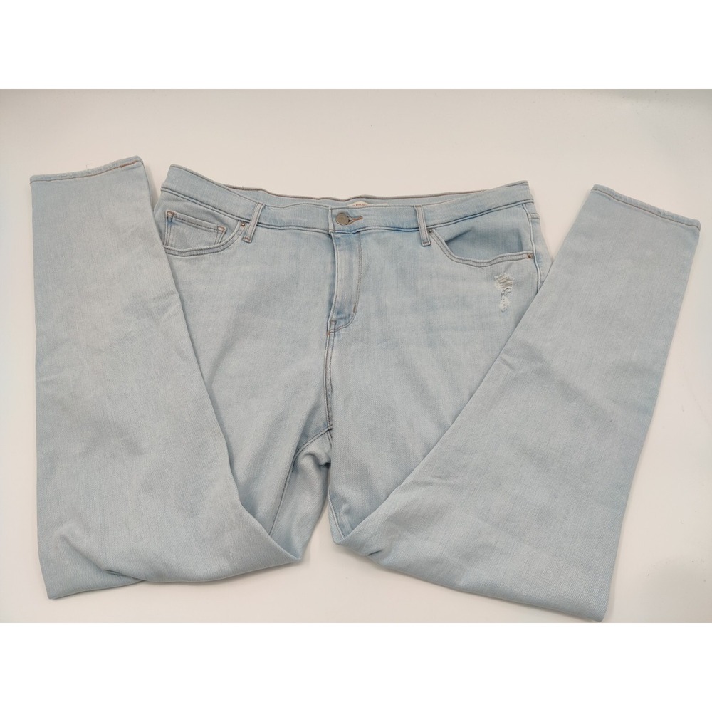 Levi's 721 High Rise Skinny Jeans Women's Plus 18W Light Wash Blue Distressed